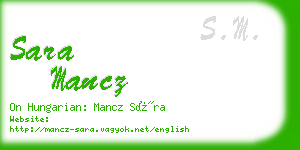 sara mancz business card